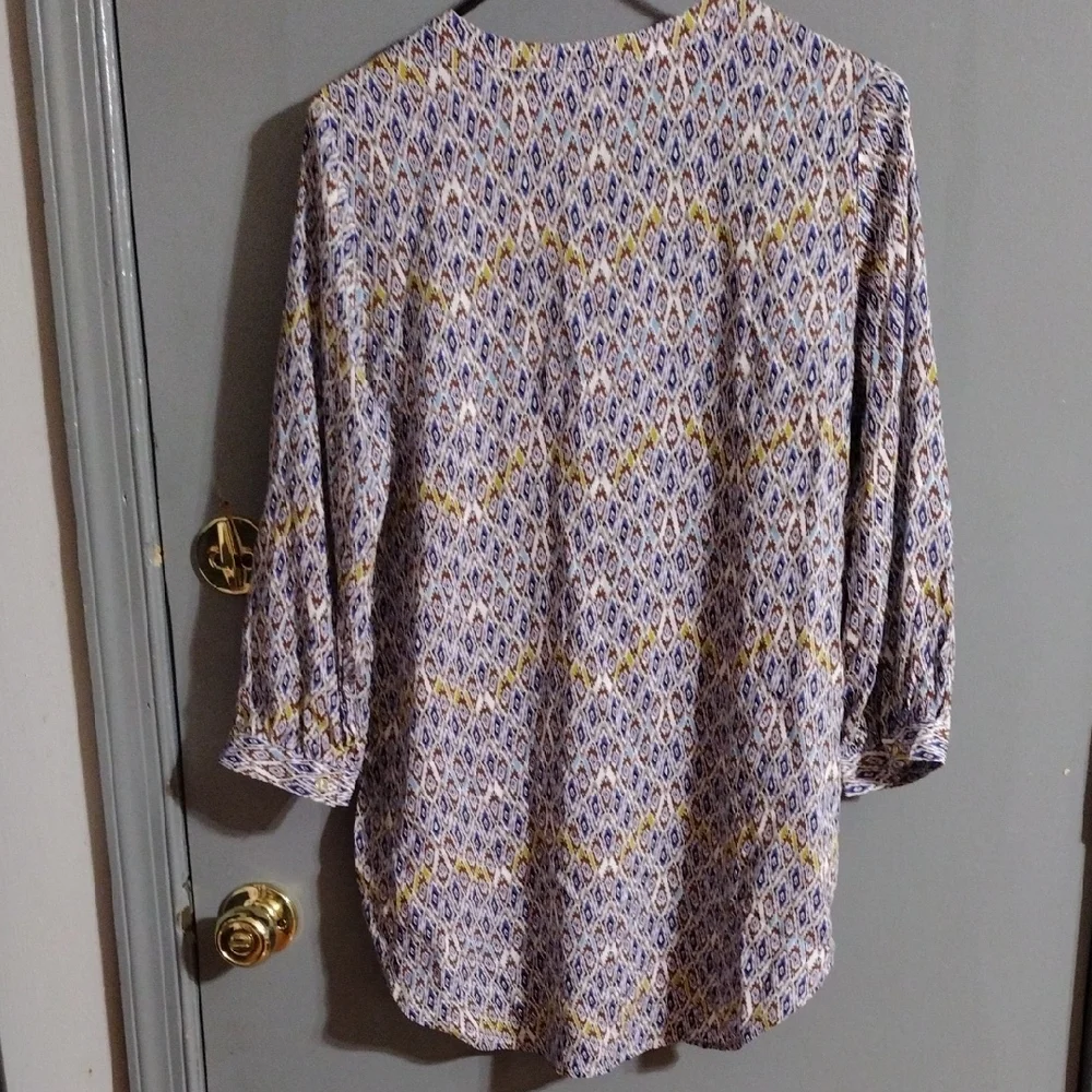2/ $8 Sale Grand And Greene Chic And Vibrant Patterned Women's Top - Multicolor - Picture 5 of 5